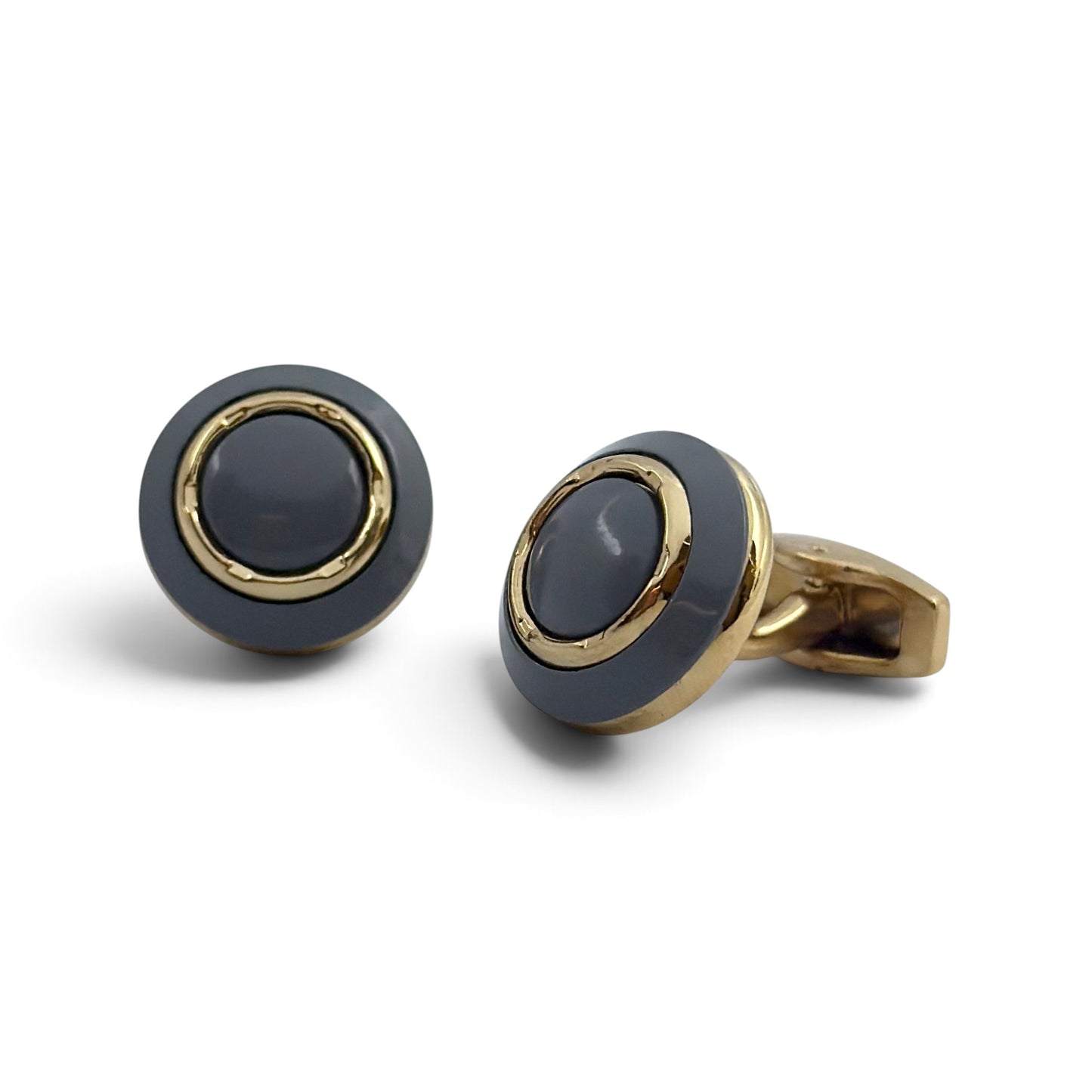 Obsidian Halo Golden Cufflinks