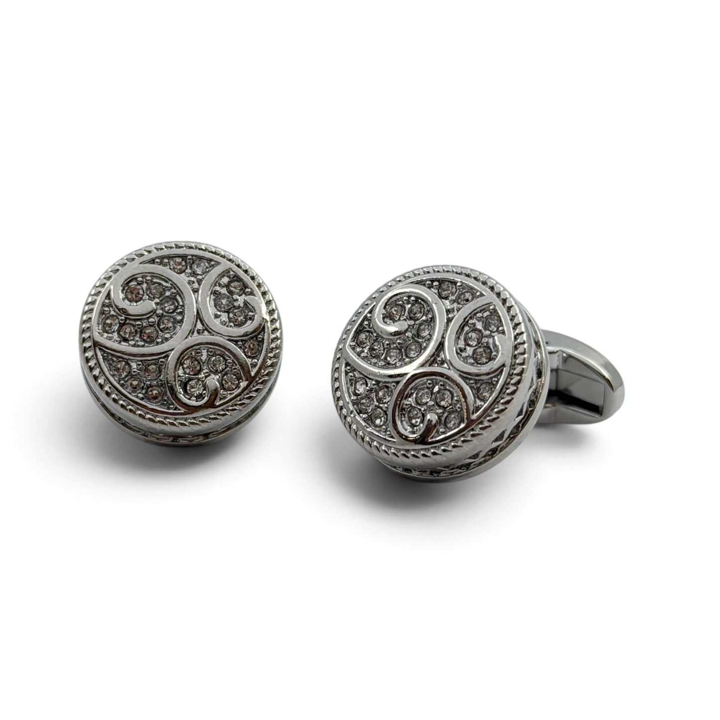 Hollowed Rhino B Silver Cufflinks