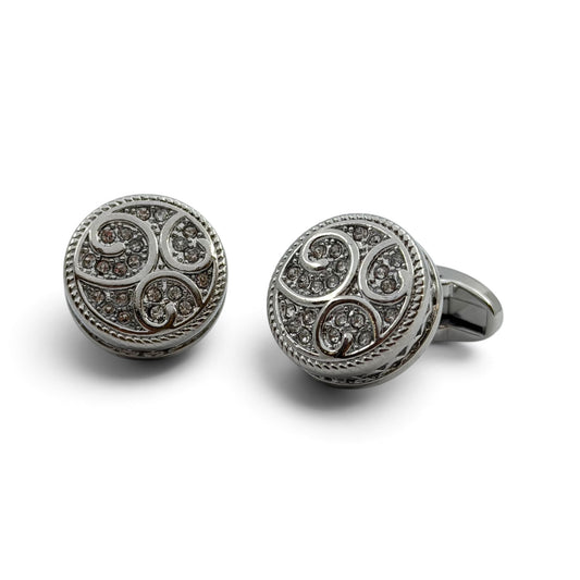 Hollowed Rhino B Silver Cufflinks