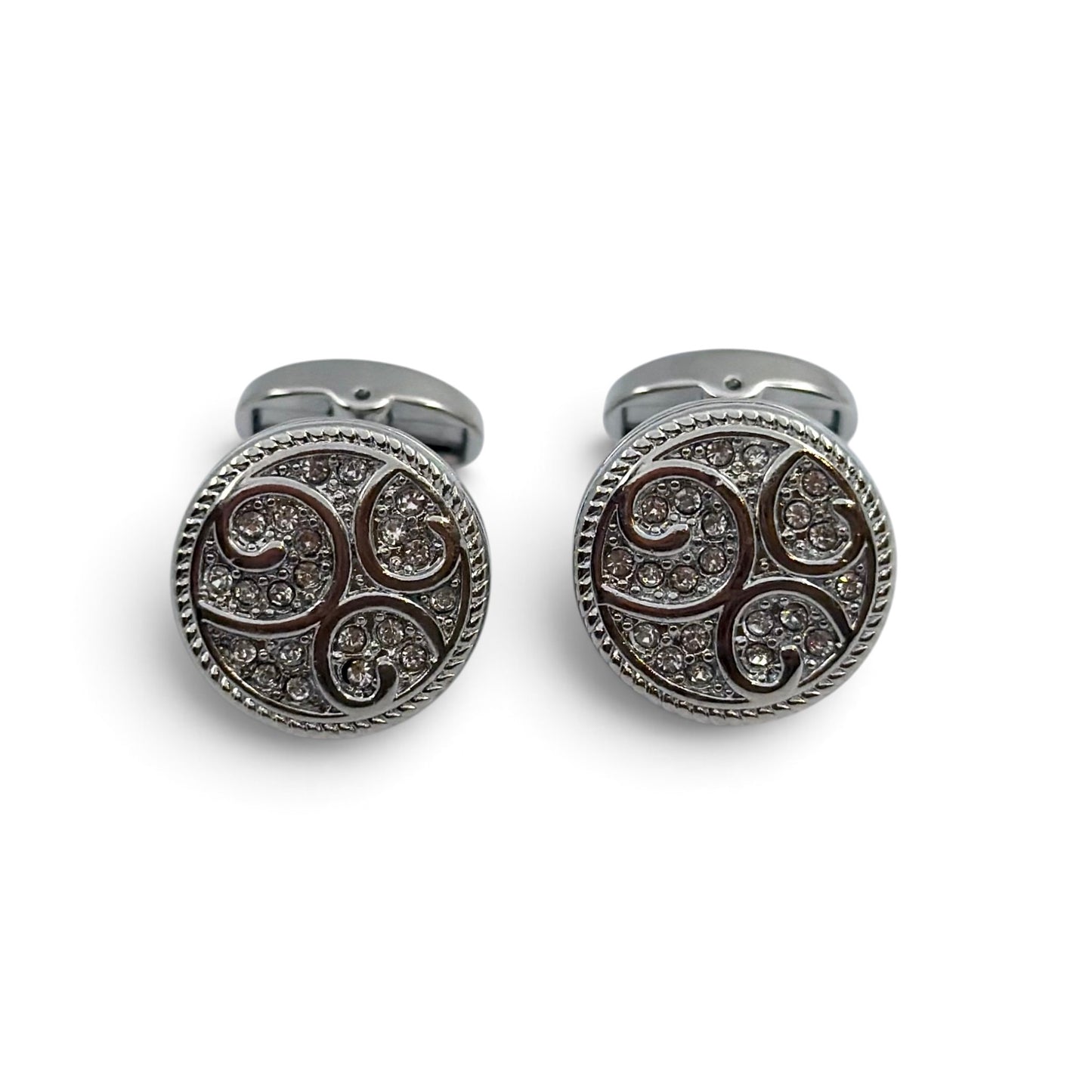 Hollowed Rhino B Silver Cufflinks