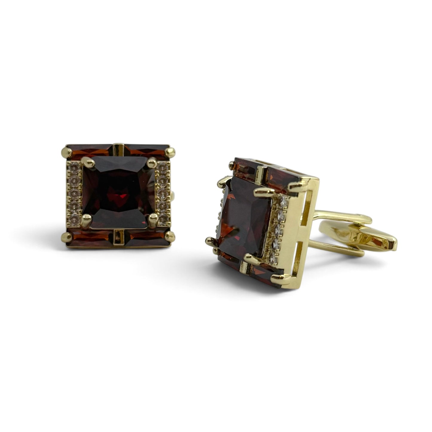 Garnet Sovereign Golden Cufflinks