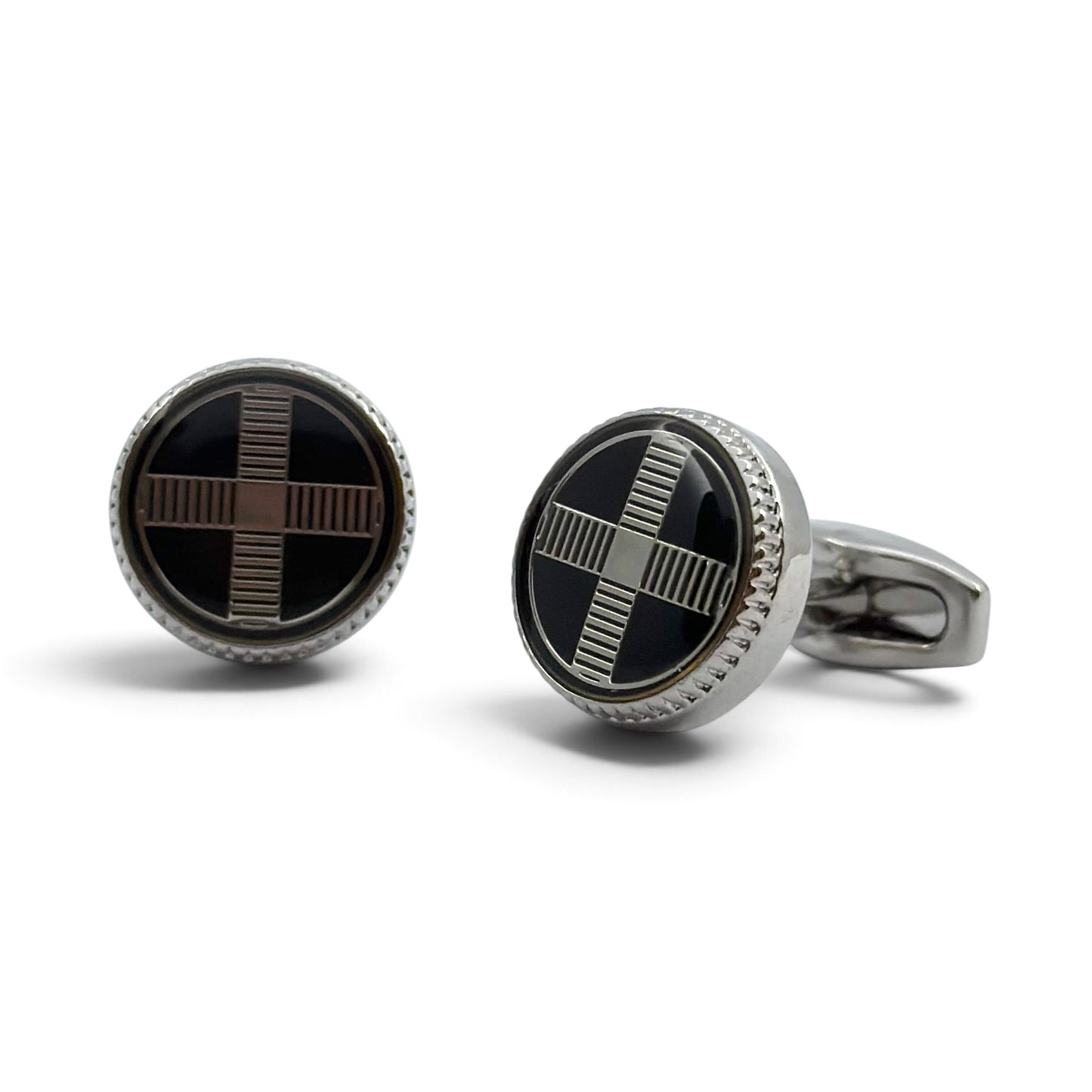 Noir Meridian Silver Cufflinks