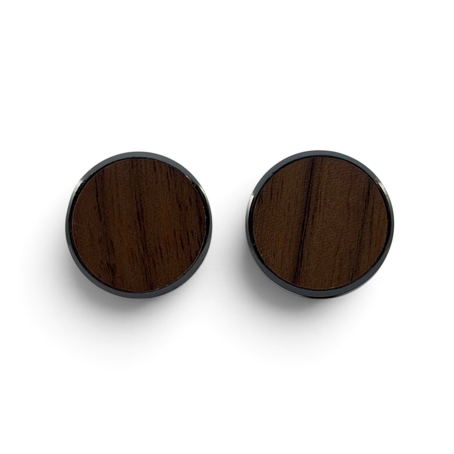 Walnut Noir Grey Metallic Cufflinks