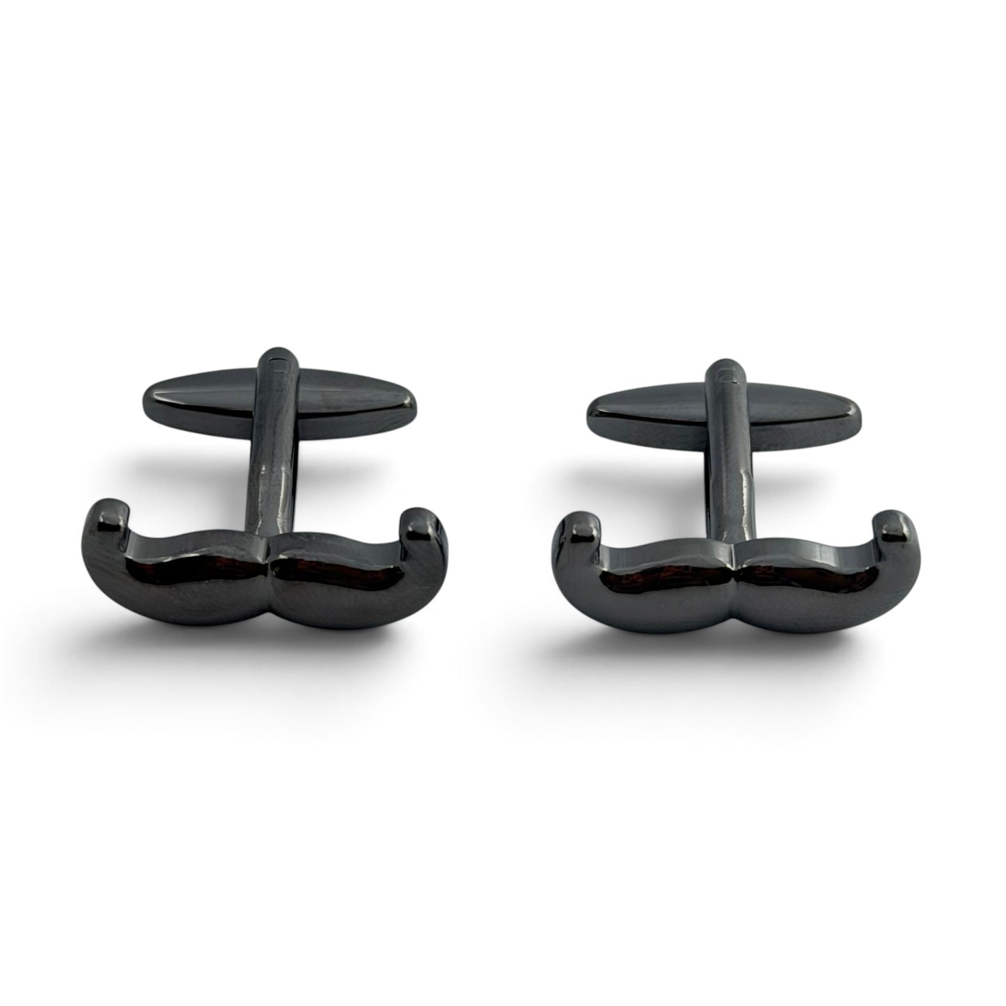 Noir Handlebar Grey Metallic Cufflinks