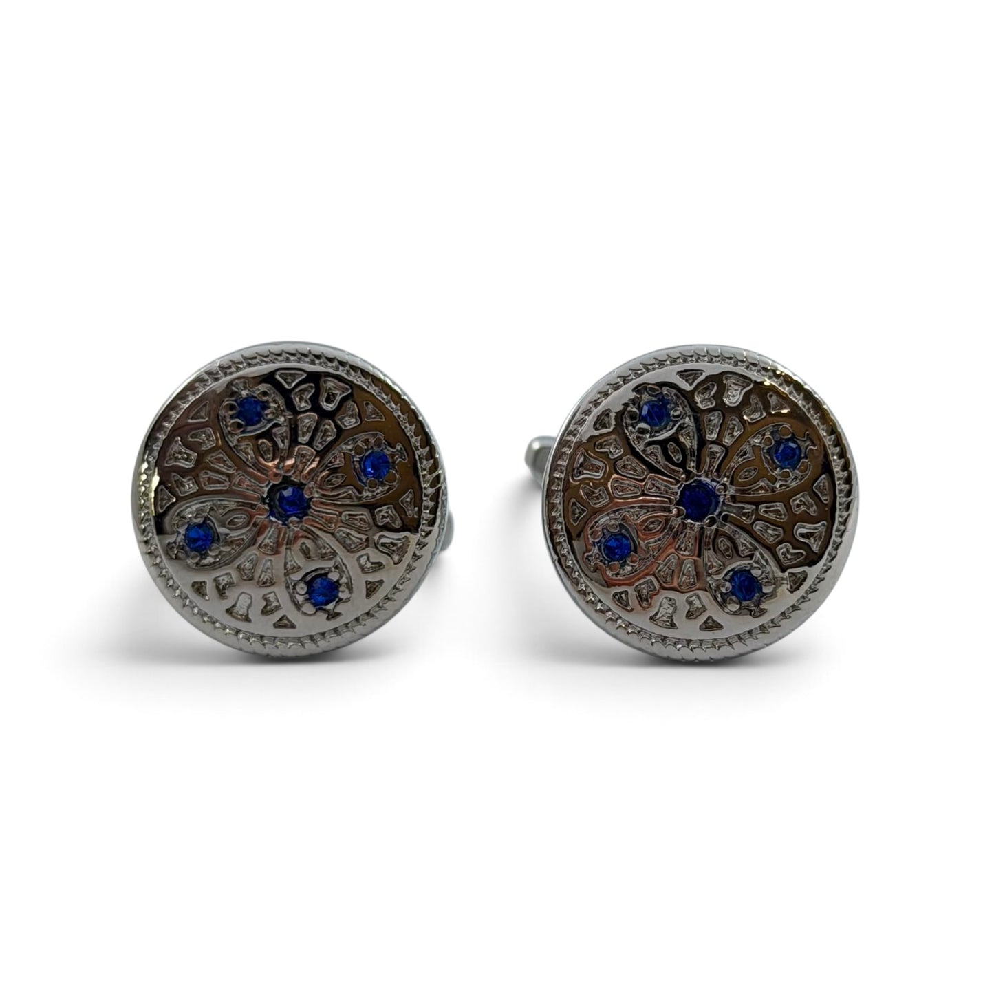 Regal Bloom Silver Cufflinks