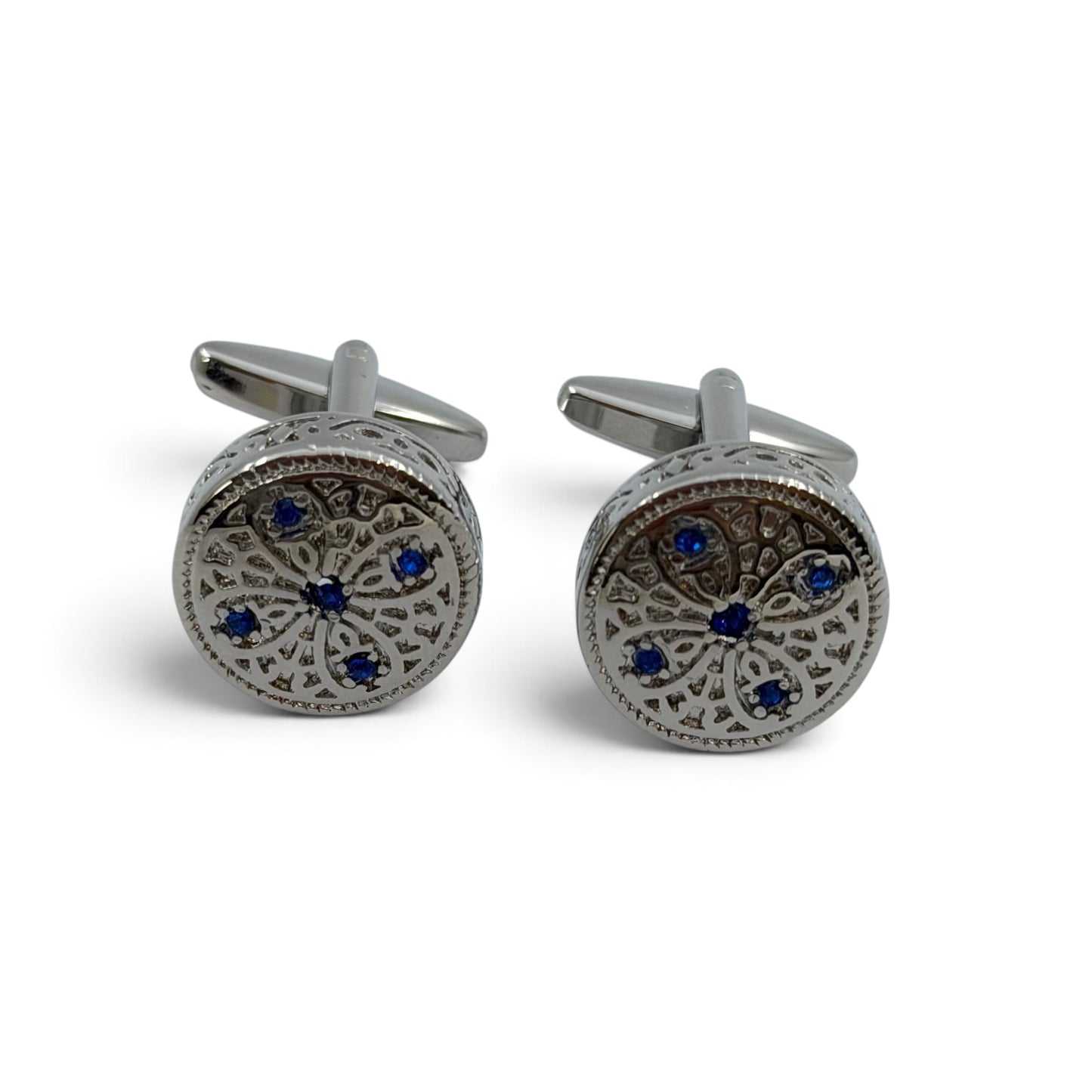 Regal Bloom Silver Cufflinks