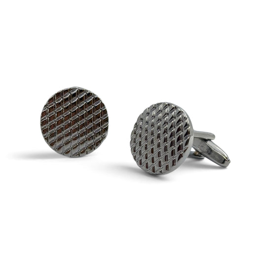 Platin Grid Silver Cufflinks