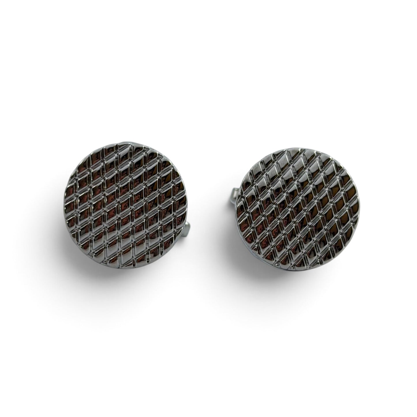 Platin Grid Silver Cufflinks