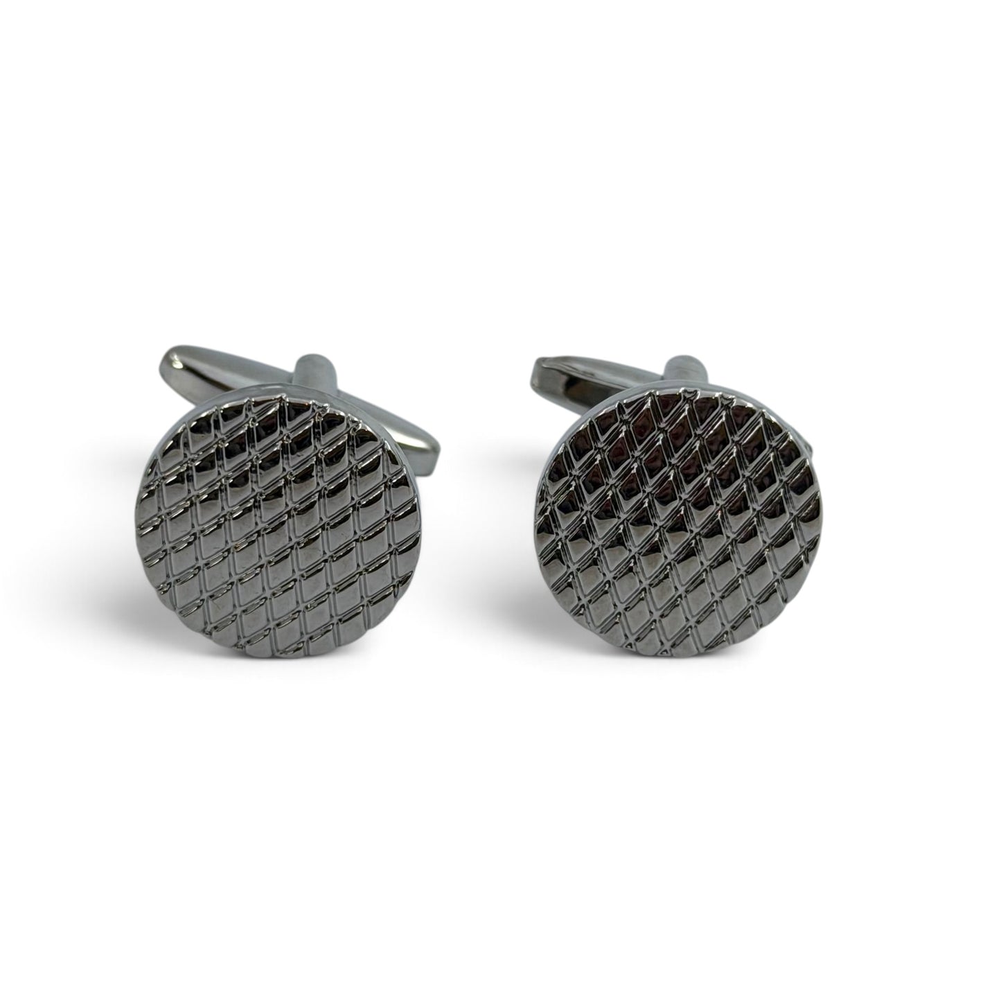 Platin Grid Silver Cufflinks