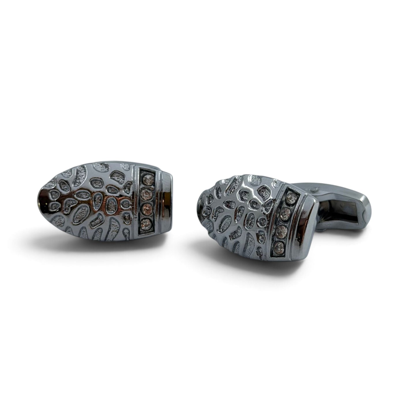 Silver Regent Side Rhino Silver Cufflinks