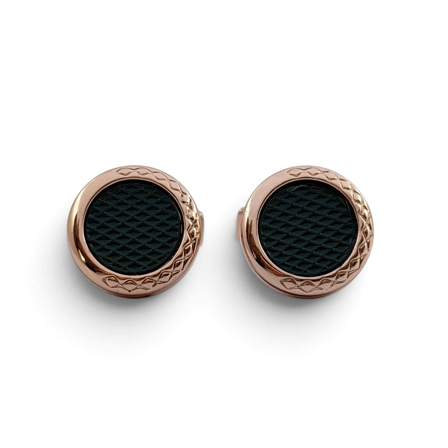 Green Shadow Rose Gold Cufflinks