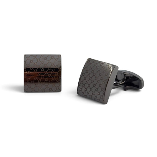 Shadow Lattice Grey Metallic Cufflinks
