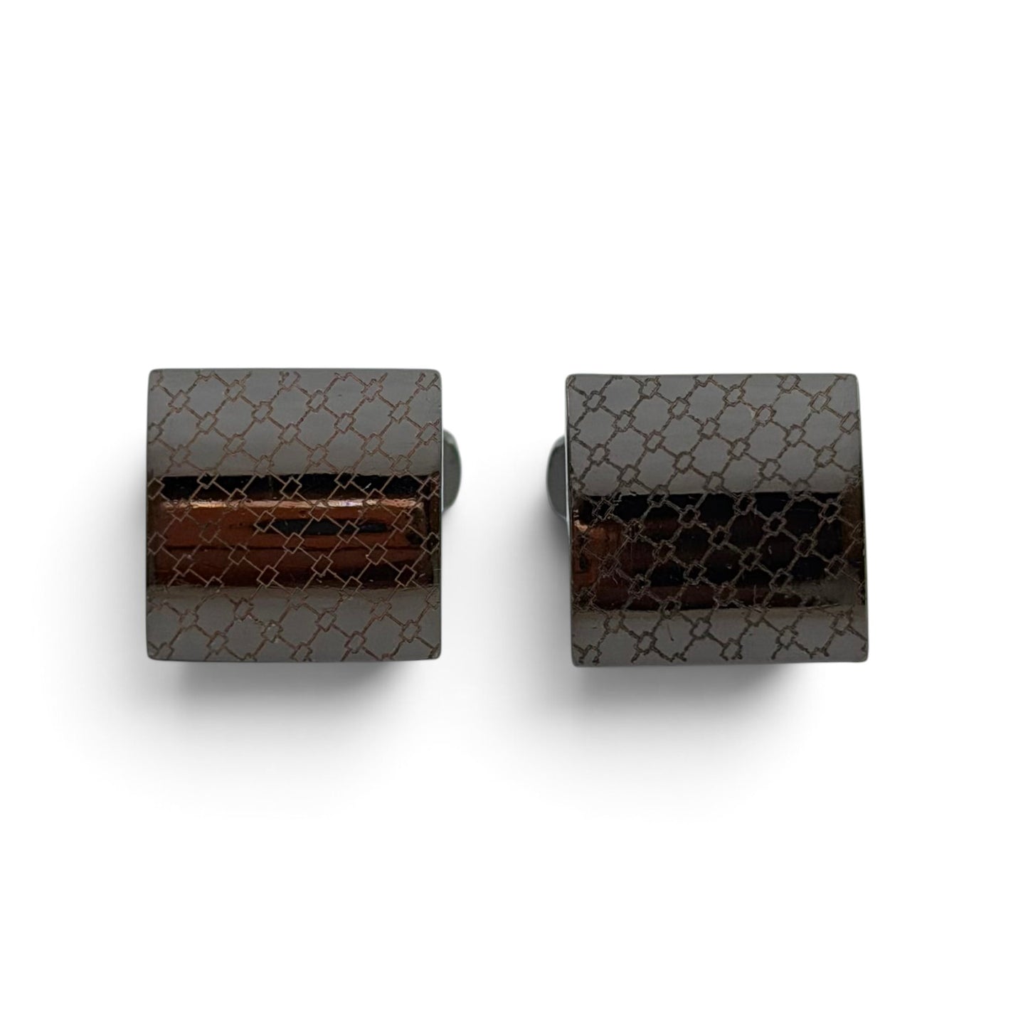 Shadow Lattice Grey Metallic Cufflinks