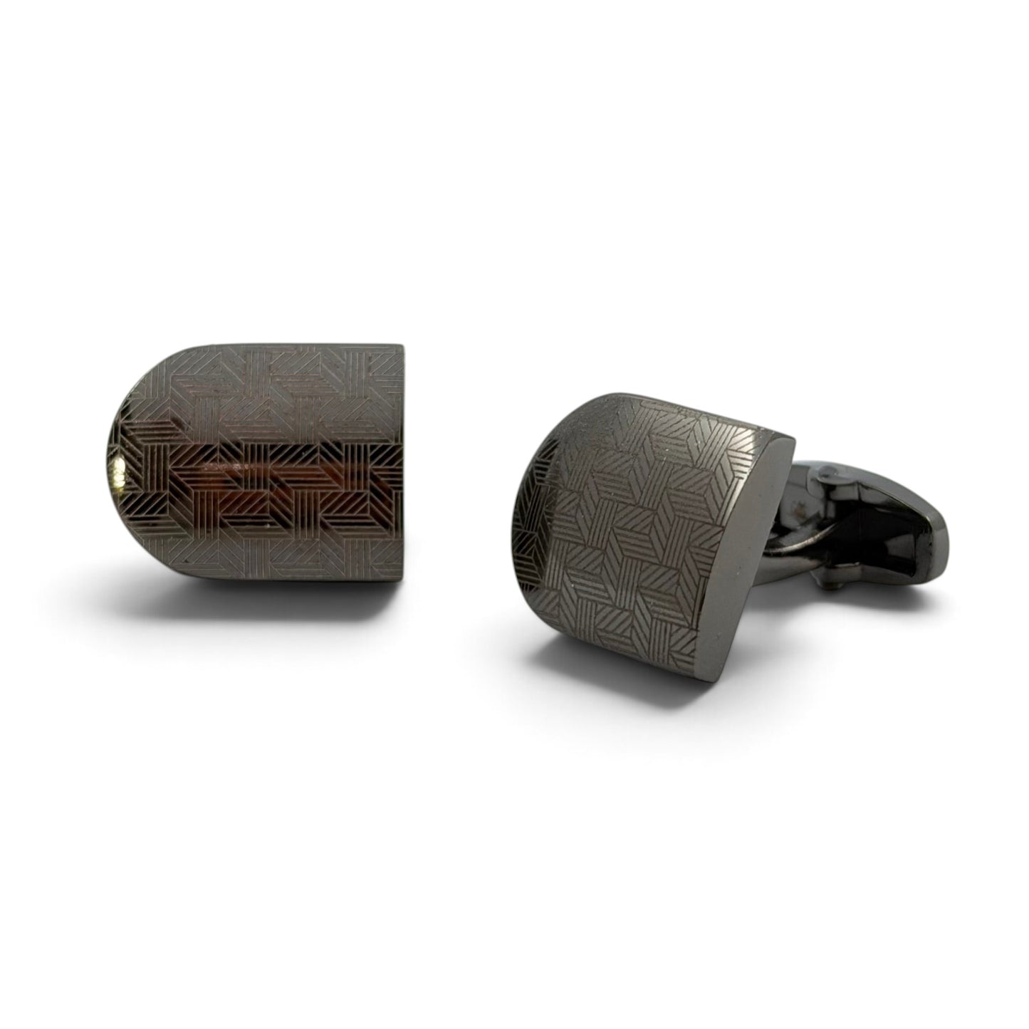 Side Shield B Grey Metallic Cufflinks