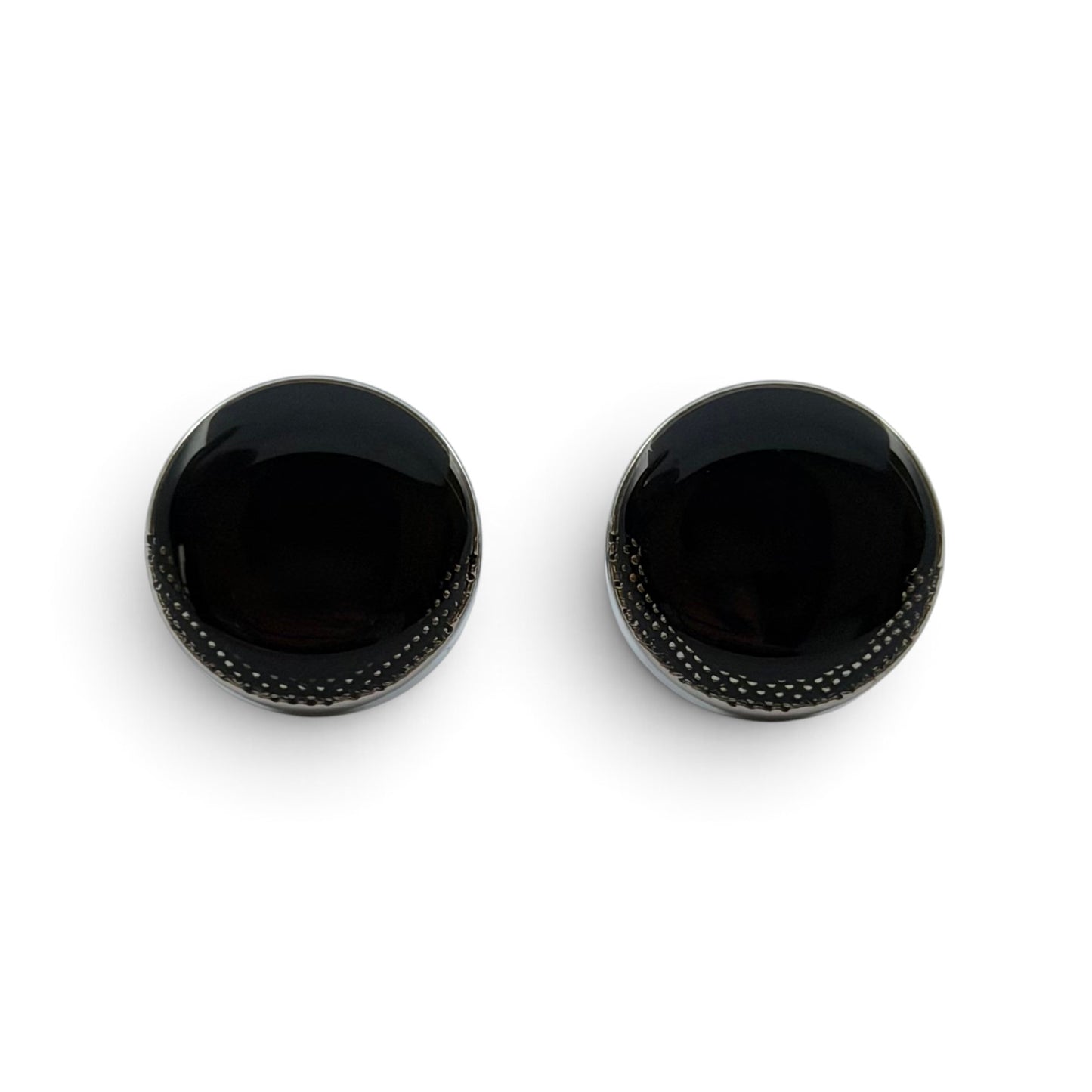 Obsidian Halo Silver Cufflinks