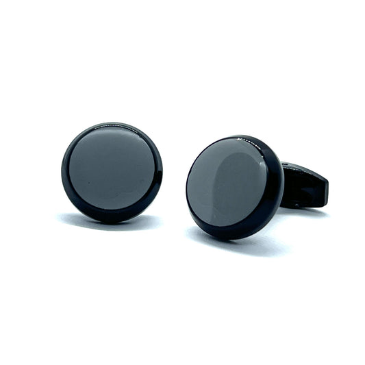 Grey Clear Black Cufflinks