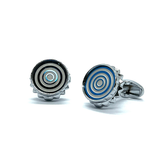 Blue Shaded No Glass Cufflinks