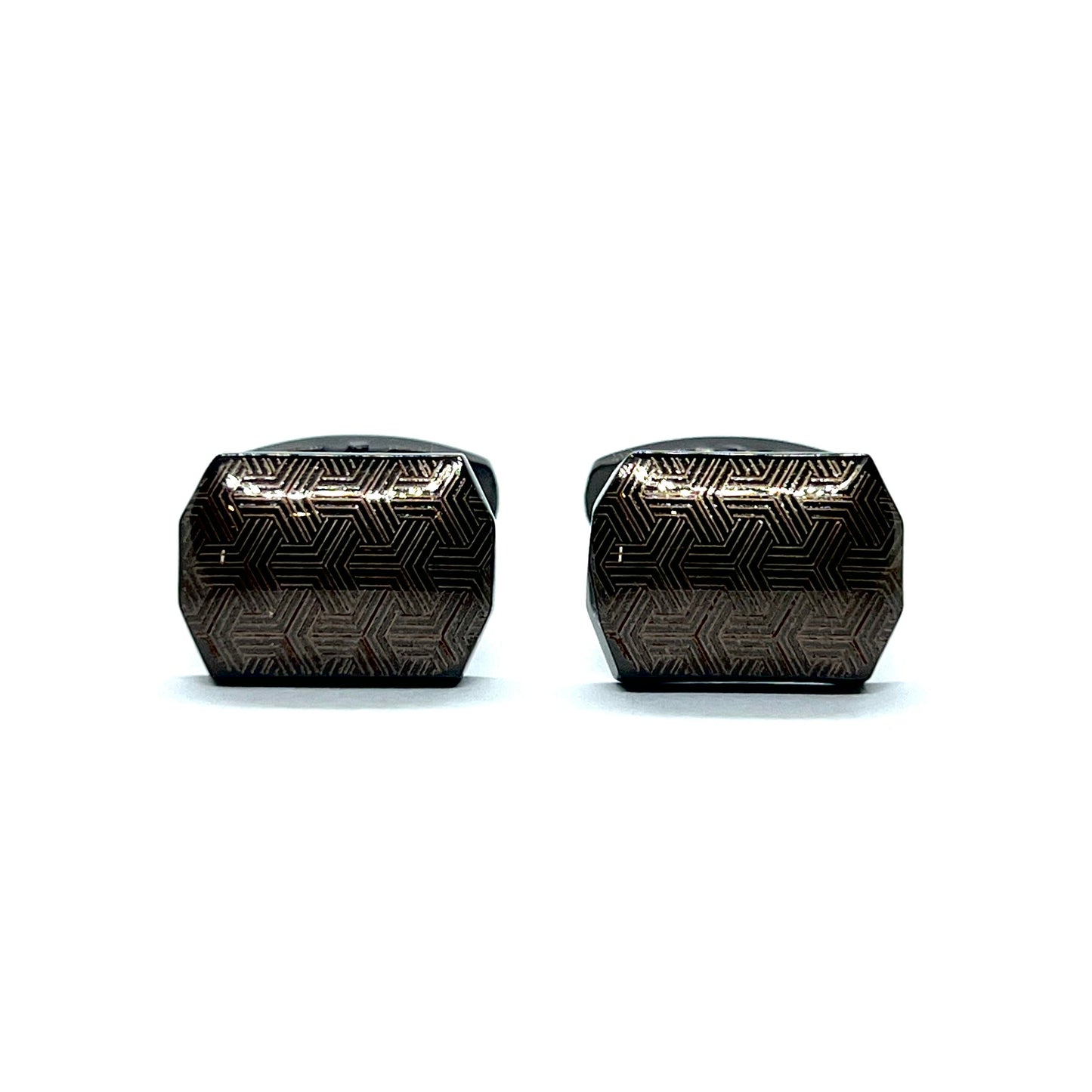Lined Recta Grey Metallic Cufflinks Pakistan by Gleams