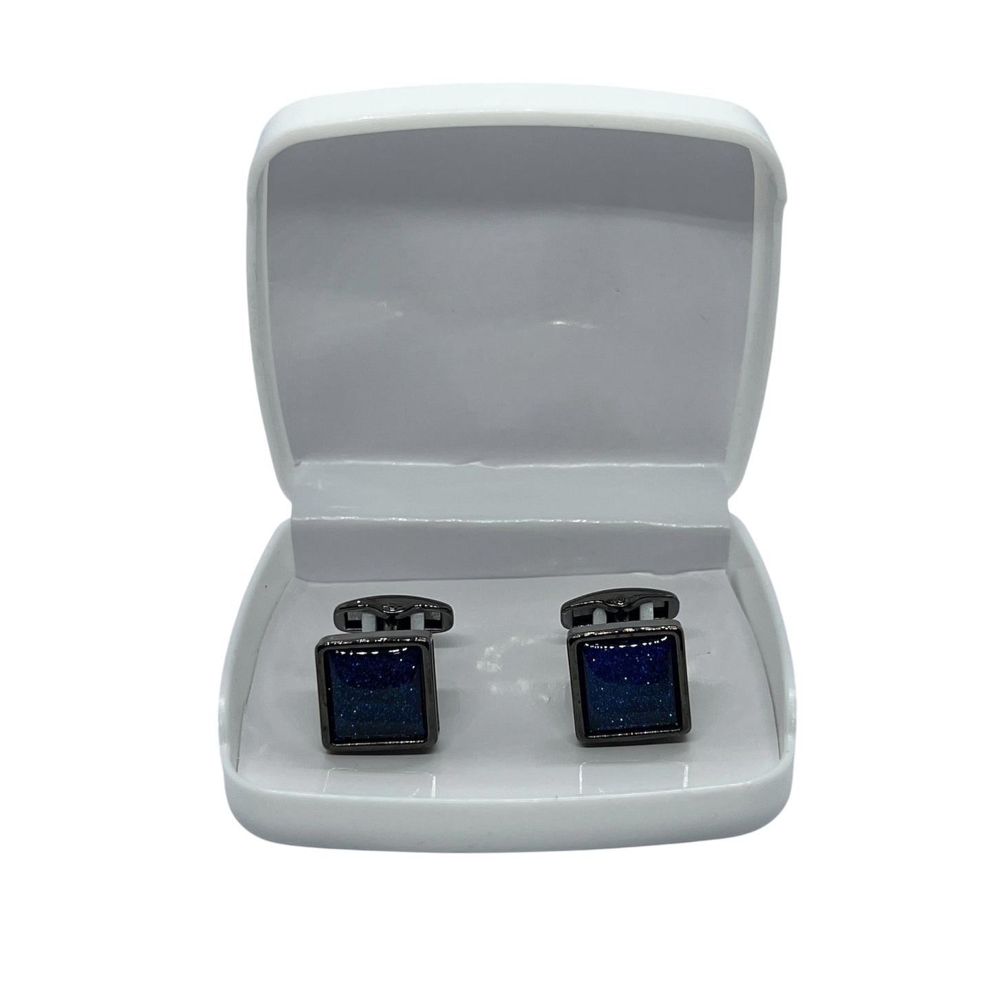 Blue Glit Grey Metallic Cufflinks