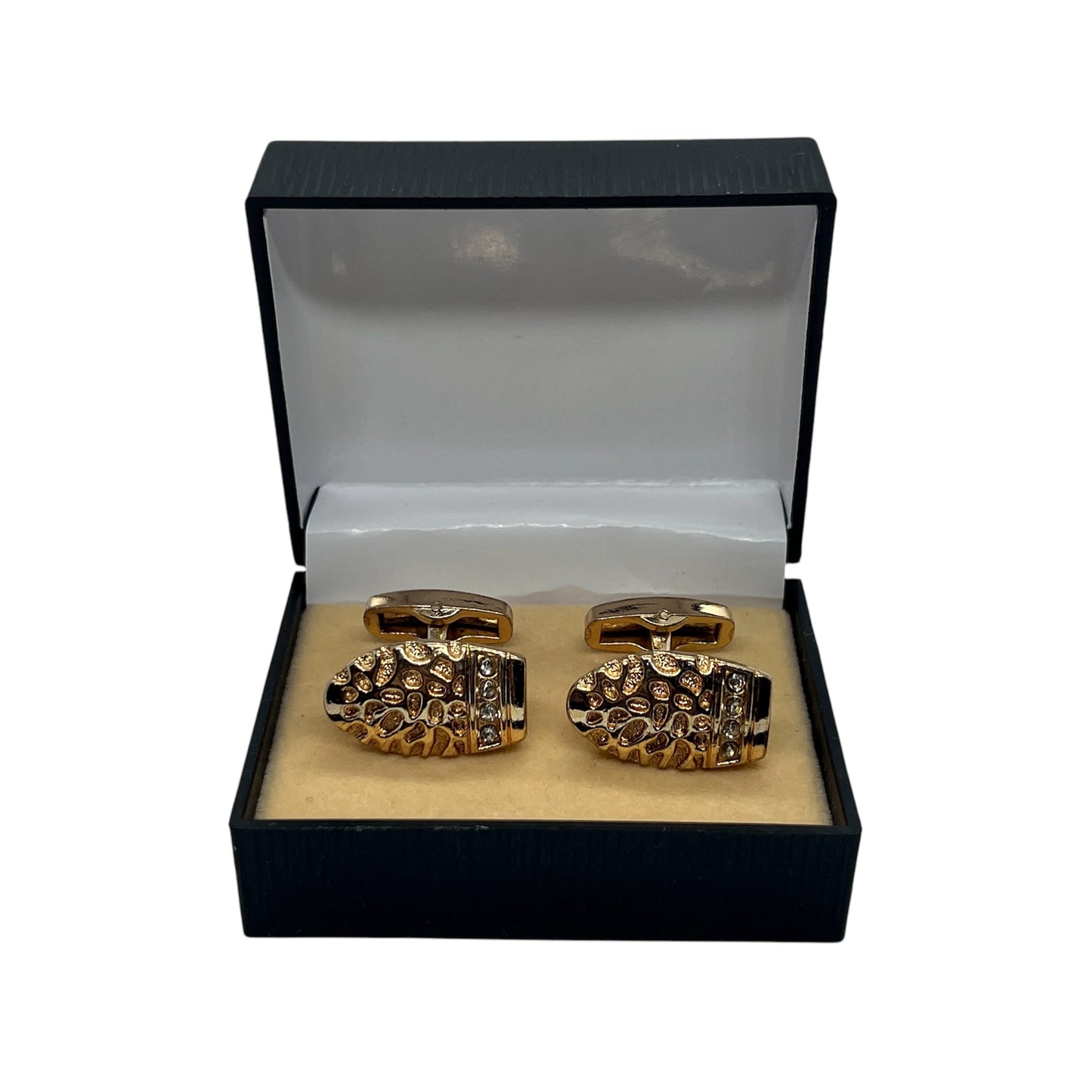 Side Leop Rhino Golden Cufflinks