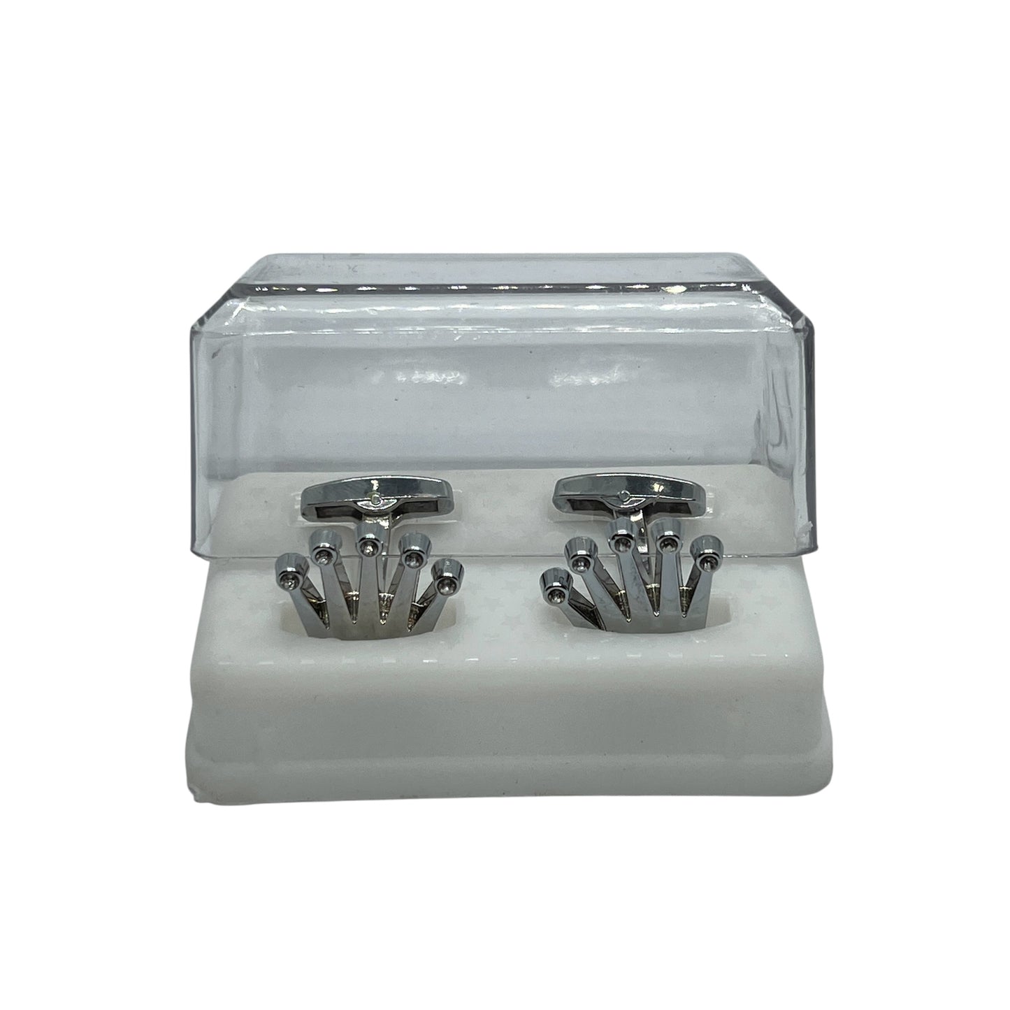 Crown Rhino Silver Cufflinks