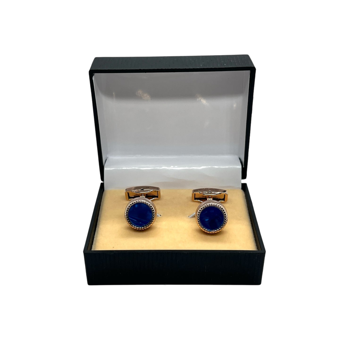 Mini Blue Rose Gold Cufflinks