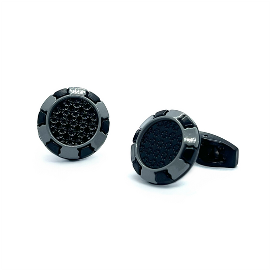 Black Grey Textured Cufflinks