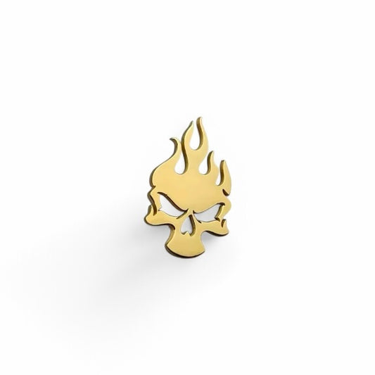 Punk Skull Golden Lapel Pin