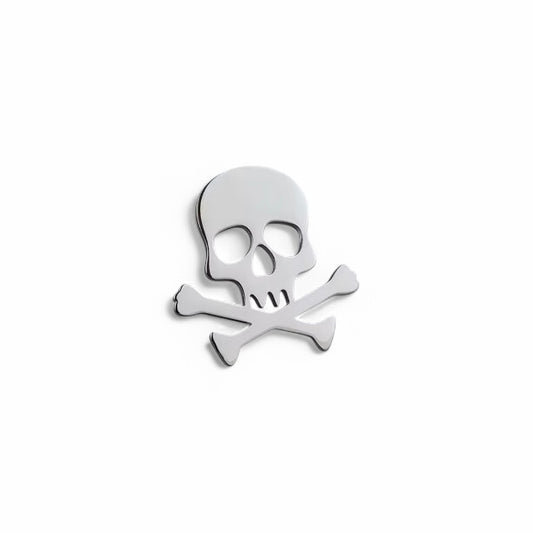 Skull And Bones Silver Lapel Pin