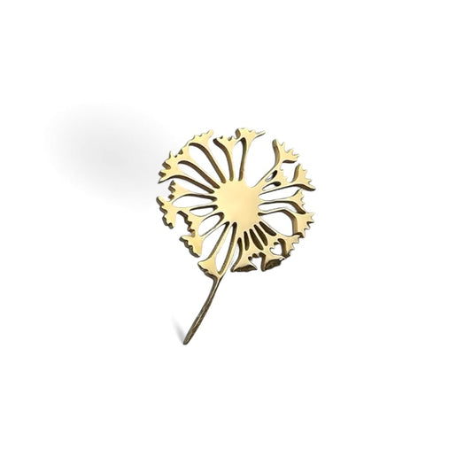 Dandelion Flower Golden Lapel Pin