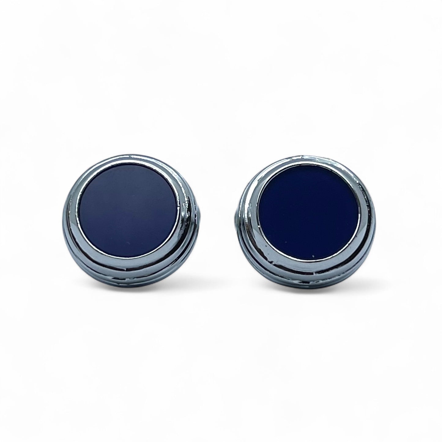 Blue Glass trio Silver Cufflinks