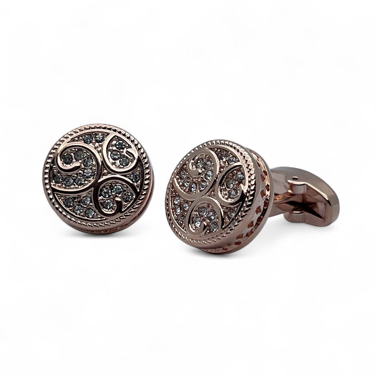 Hollowed Rhino Rose Gold B Cufflinks