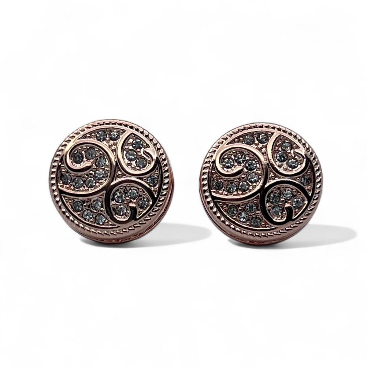 Hollowed Rhino Rose Gold B Cufflinks