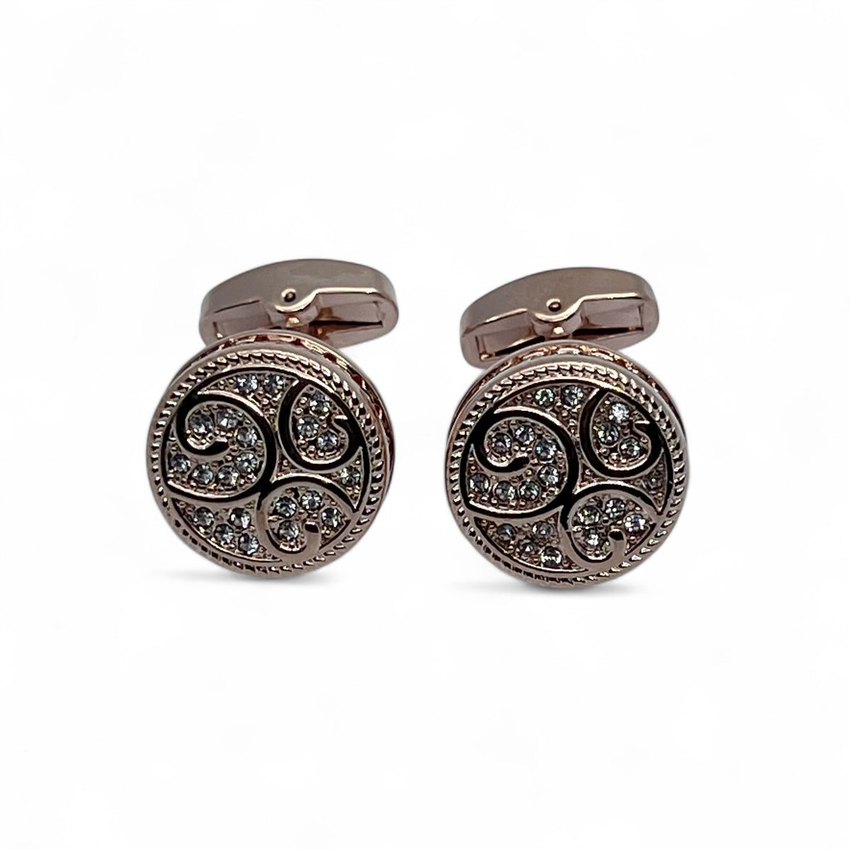 Hollowed Rhino Rose Gold B Cufflinks