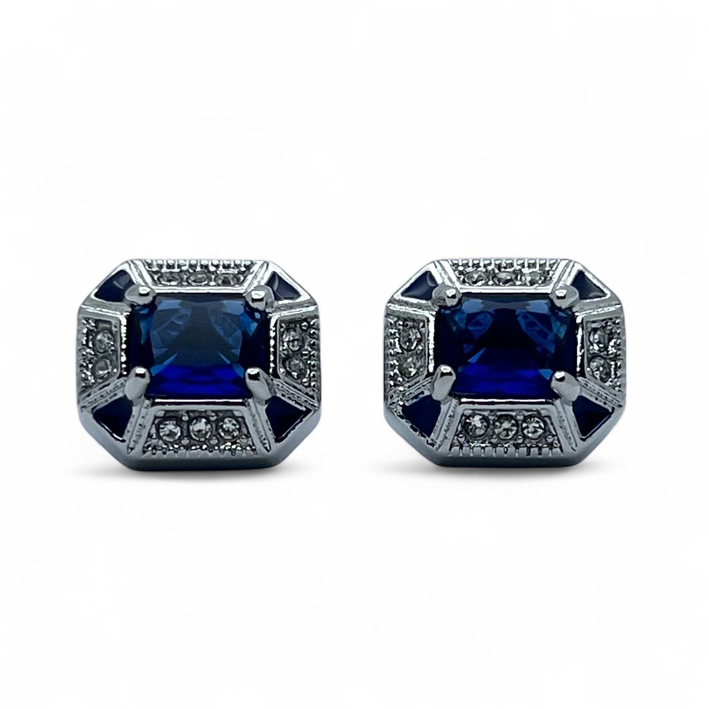 Blue Gem Silver Cufflinks