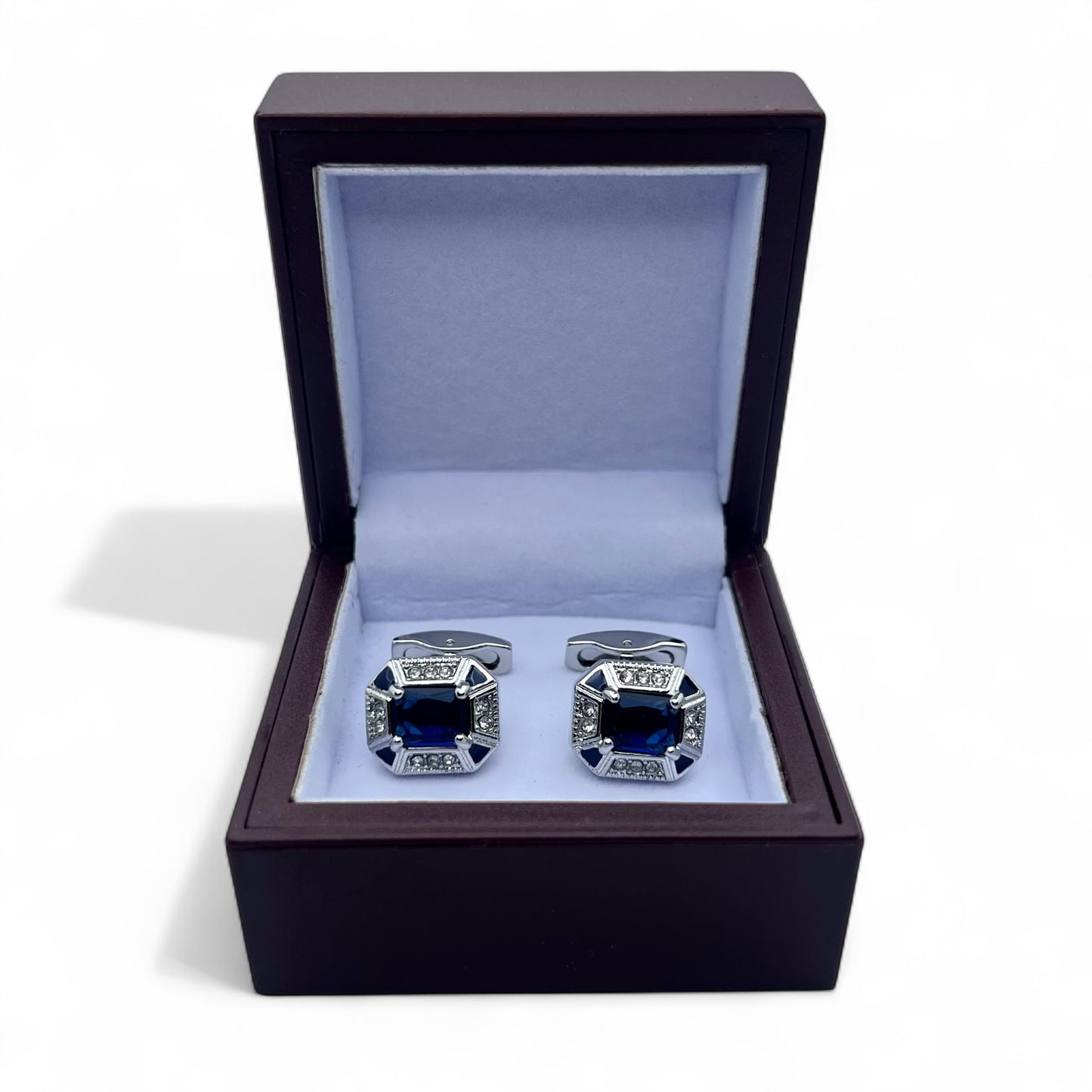Blue Gem Silver Cufflinks