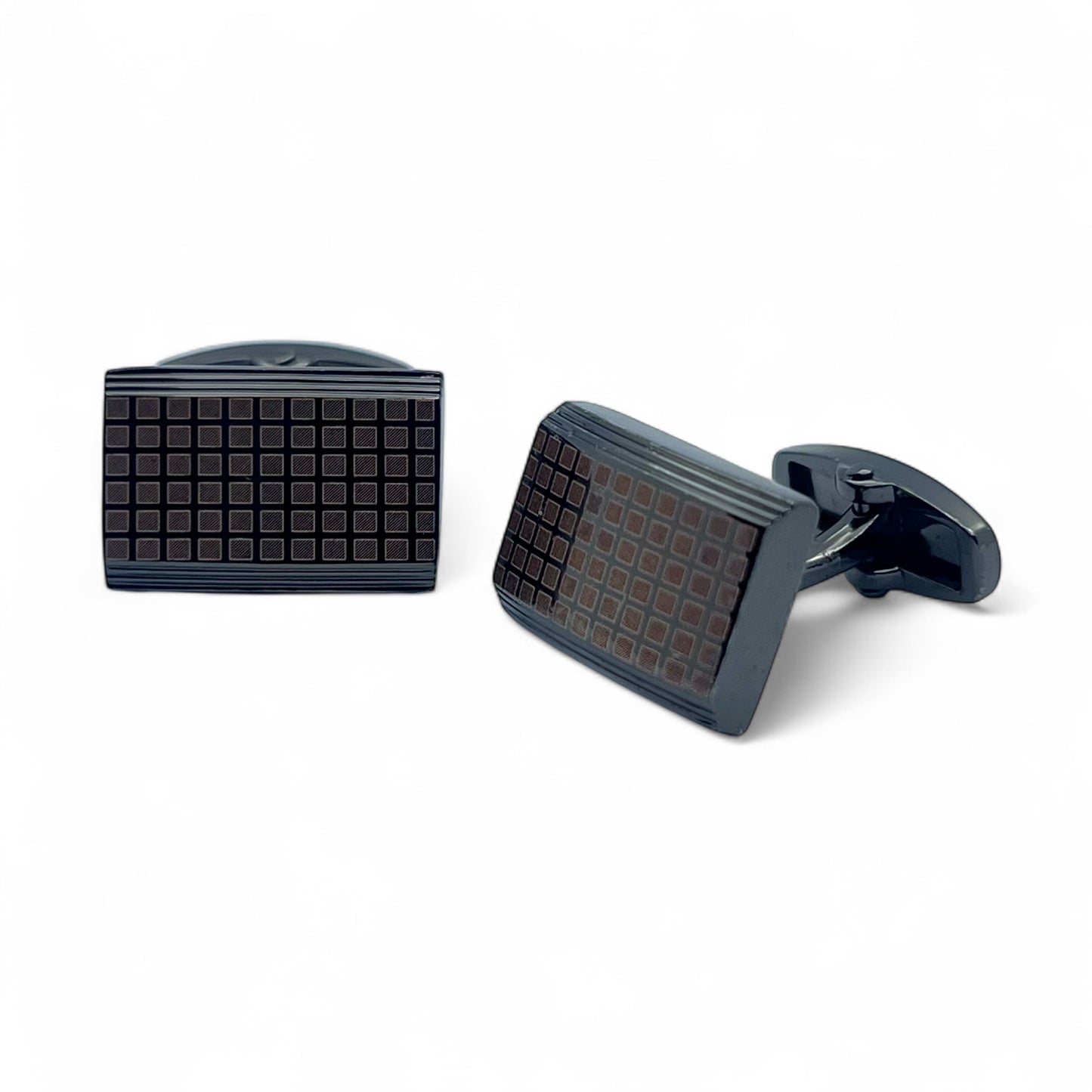 Execgrid Recta Grey Metallic Cufflinks