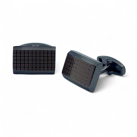 Execgrid Recta Grey Metallic Cufflinks