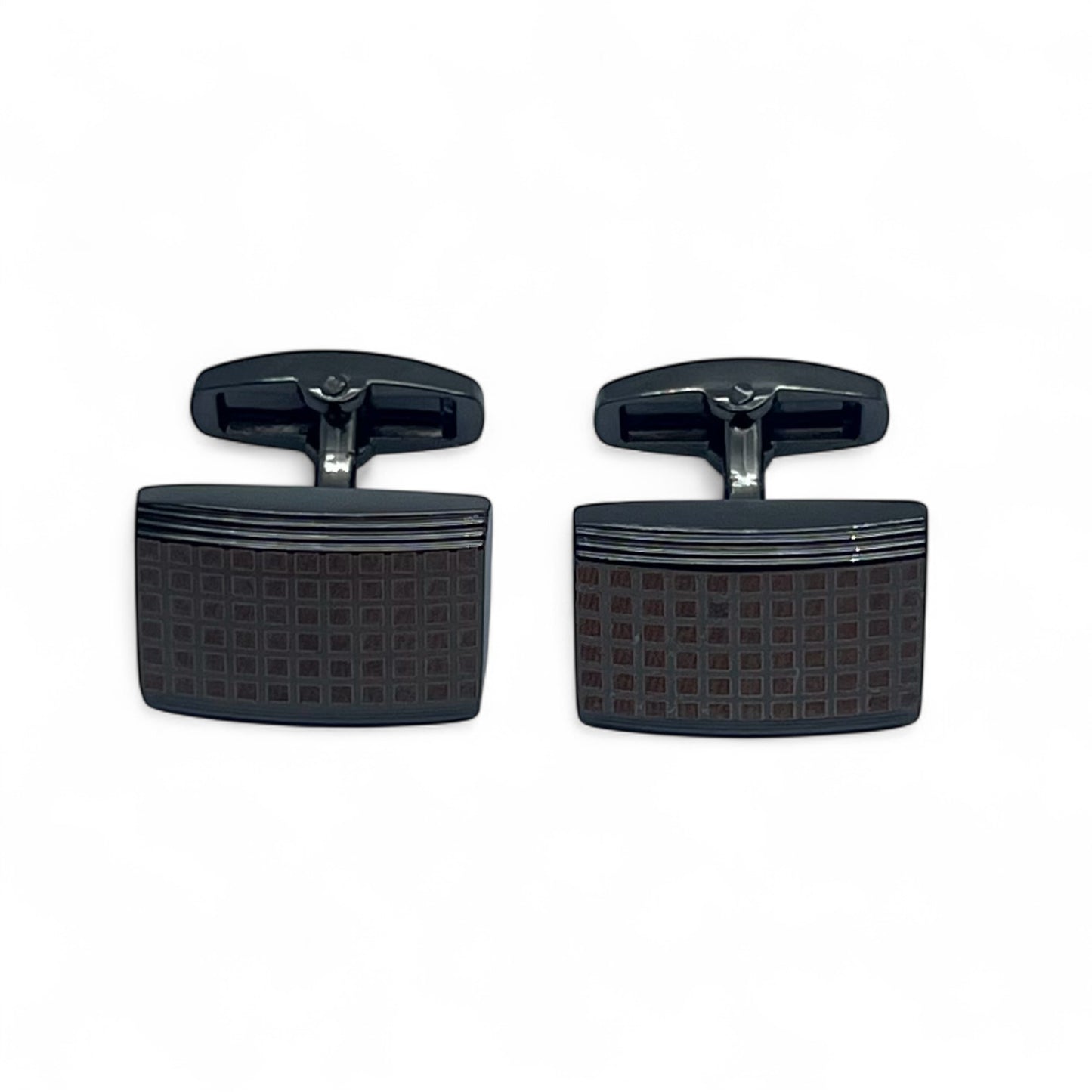 Execgrid Recta Grey Metallic Cufflinks