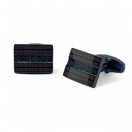 Bold Bar Recta Grey Metallic Cufflinks