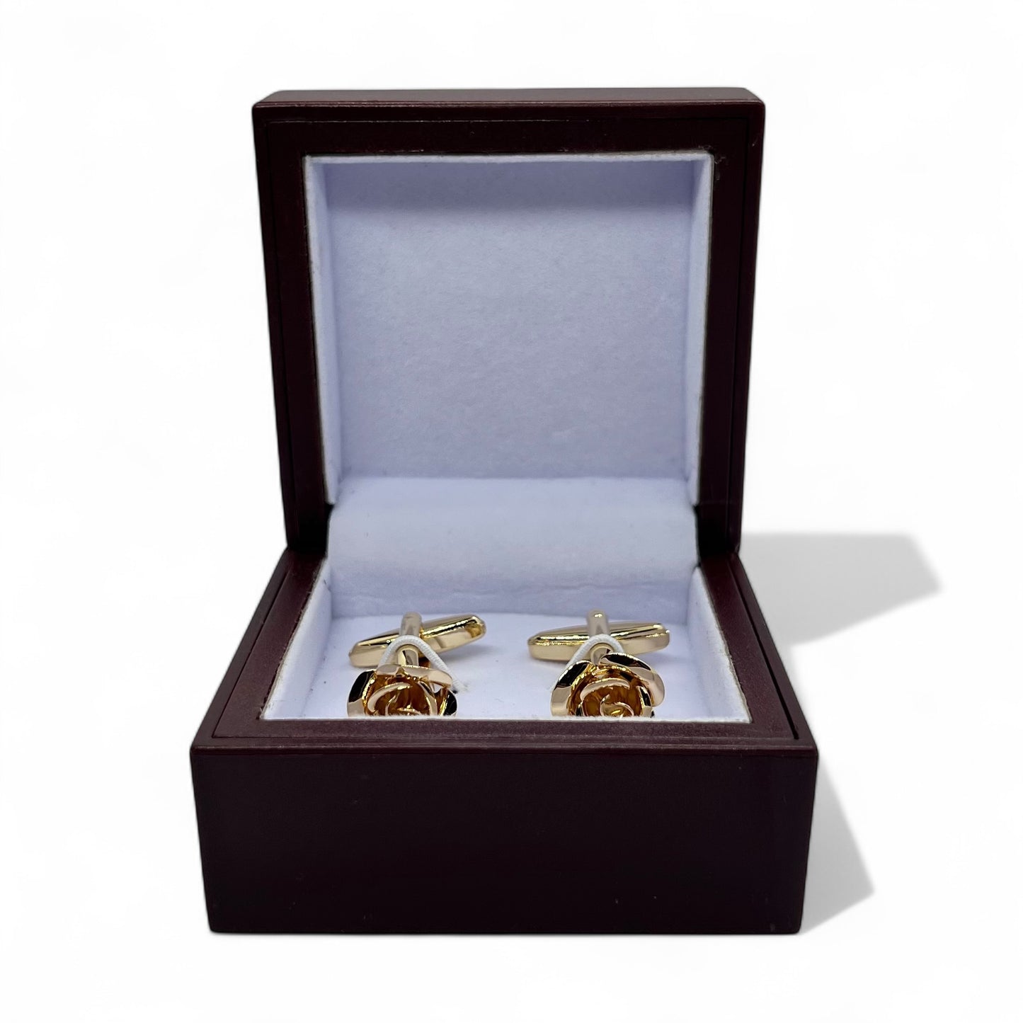 Golden Love Rose Flower Cufflinks