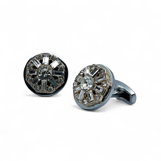Aurora Crystal Silver Cufflinks