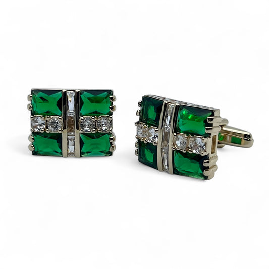 Emerald Tone Regent Golden Cufflinks