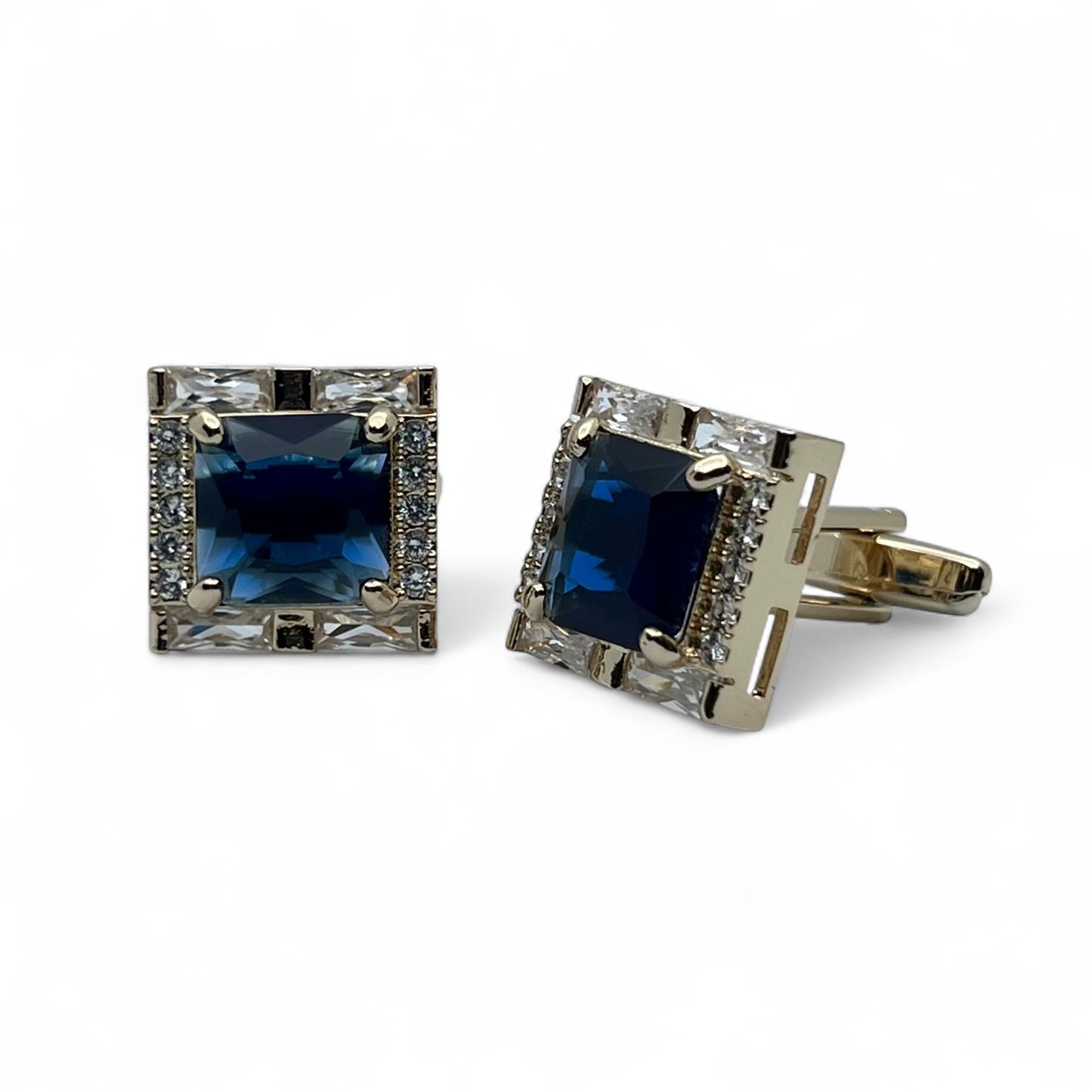 Navy Luxe Golden Cufflinks