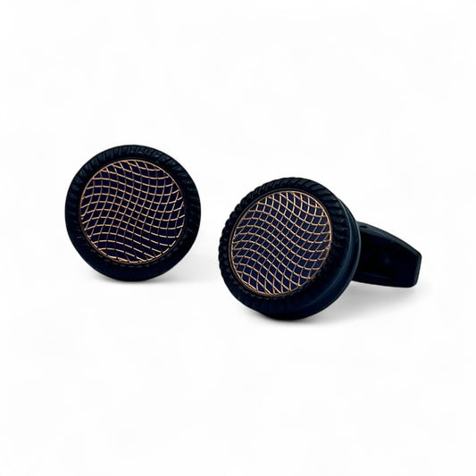 Verto Golden Lined Black Cufflinks