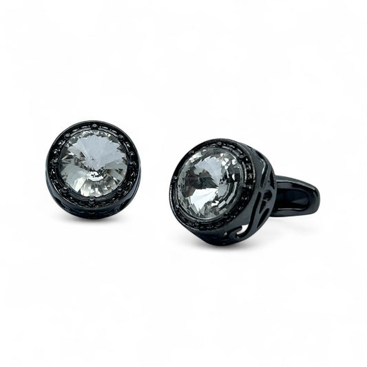 Crystoflo Grey Metallic Cufflinks