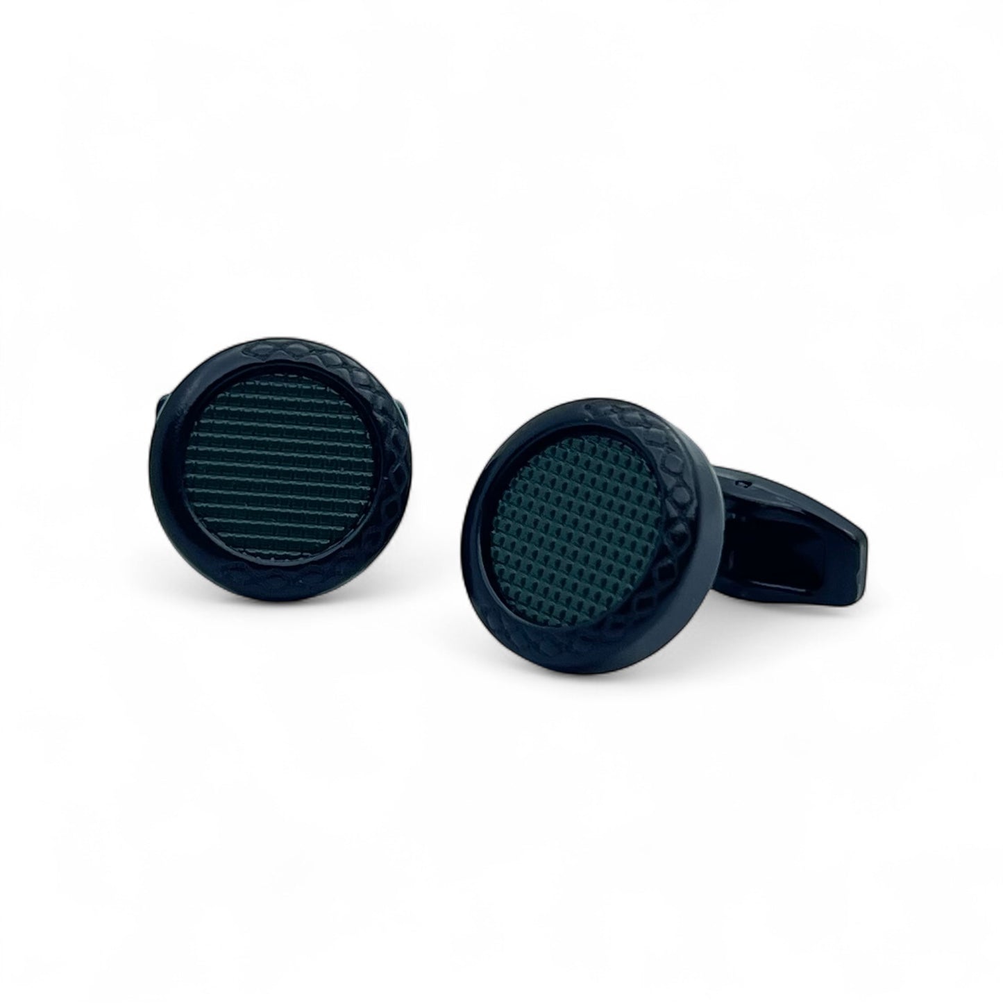 Weave Dark Green Black Cufflinks