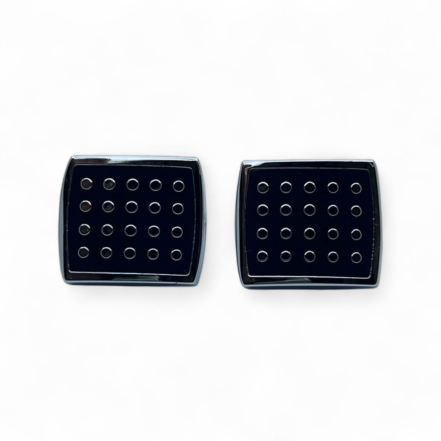 Dotted B Grid Silver Cufflinks