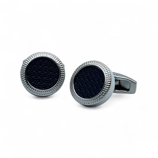 Titan Noir Silver Cufflinks