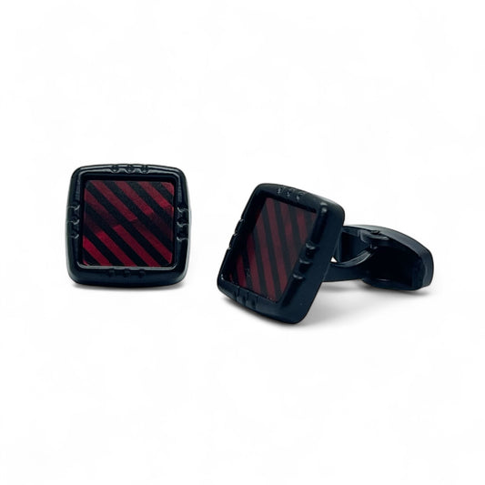 Crimson Stride Black Cufflinks